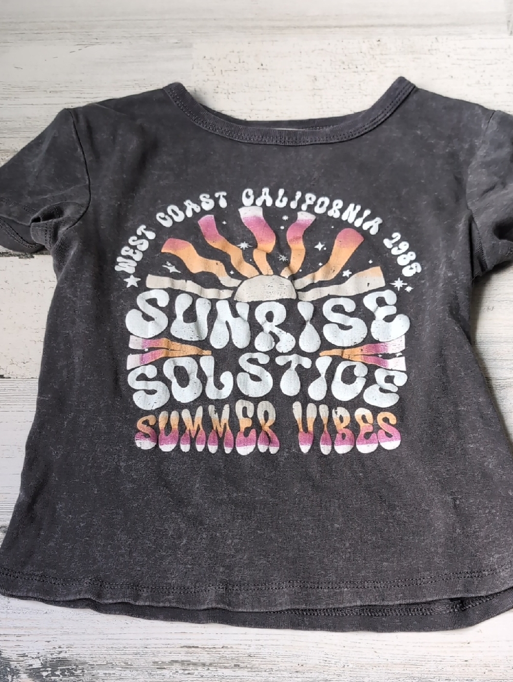 Ultra Flirt Black Kids Tee with Pink & Orange Graphic